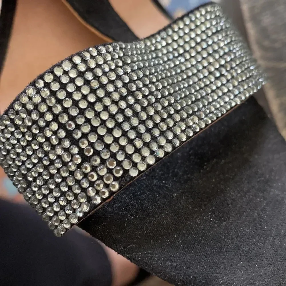 MADDEN GIRL rhinestone strap heeled sandals